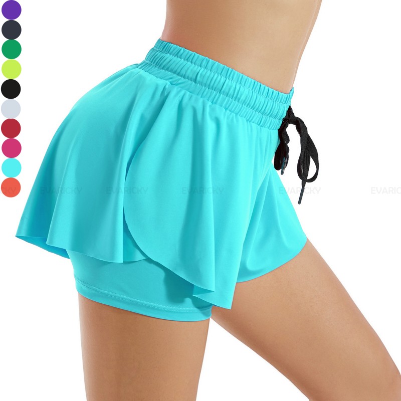 2 In 1 Flowy Biker Sweat Shorts