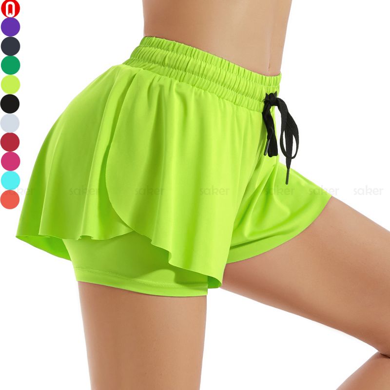 2 In 1 Flowy Biker Sweat Shorts