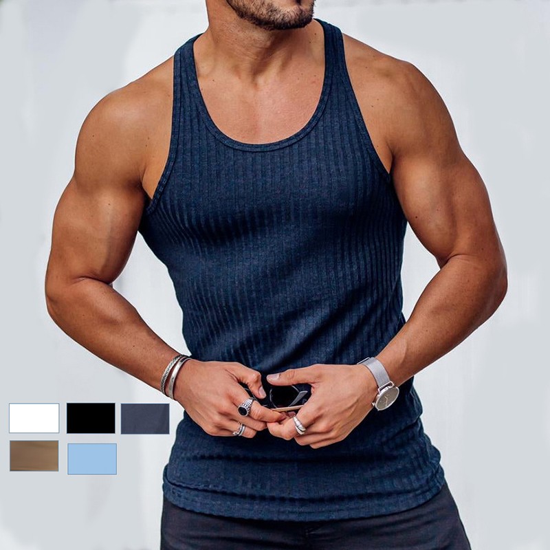 Compression Muscle Ribbed Tank Top