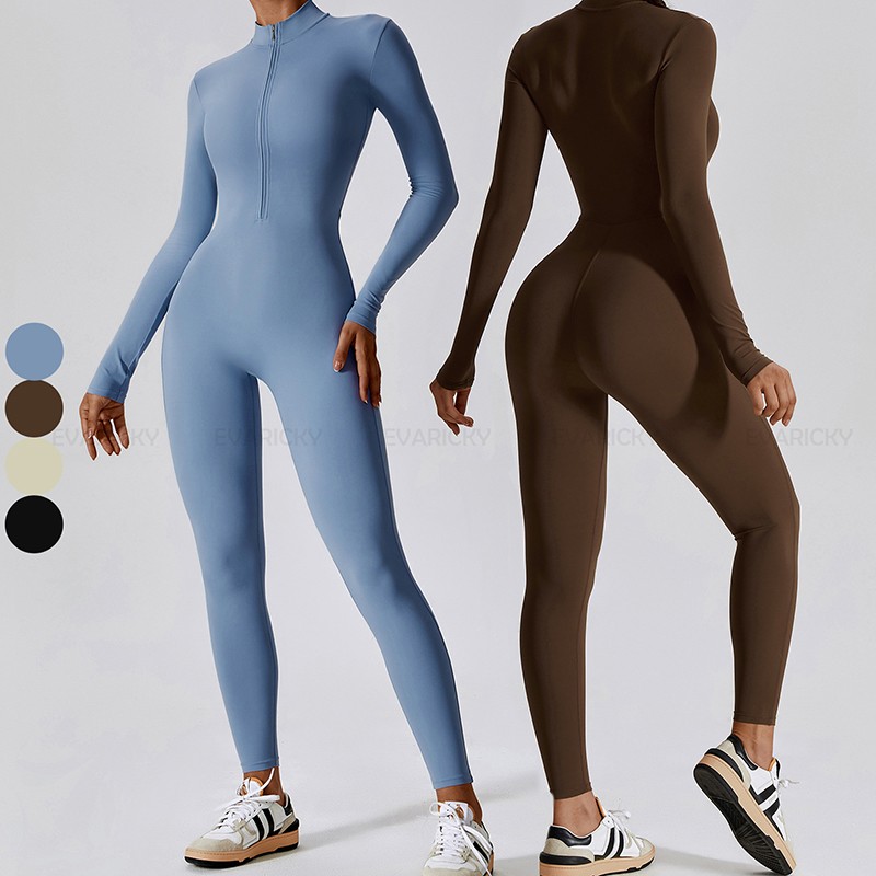 Half Zip Yoga Jumpsuit