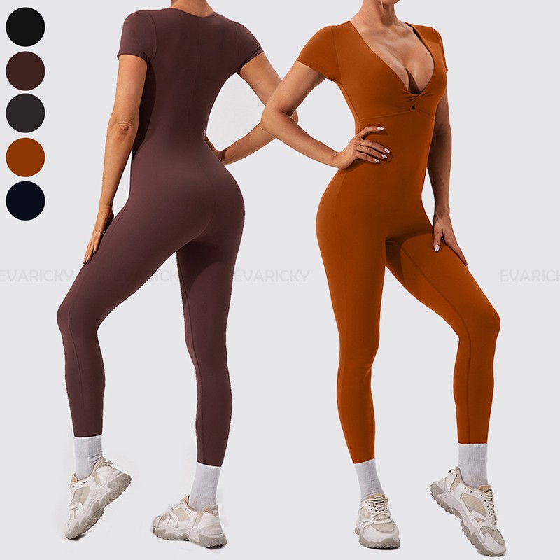 Short Sleeve Yoga Jumpsuits