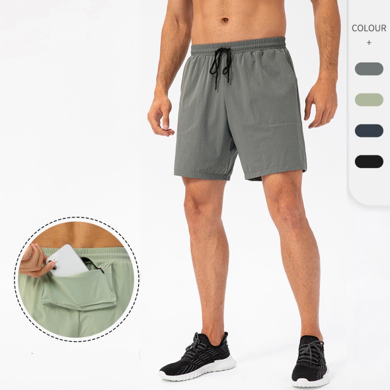 zipper back pocket gym shorts